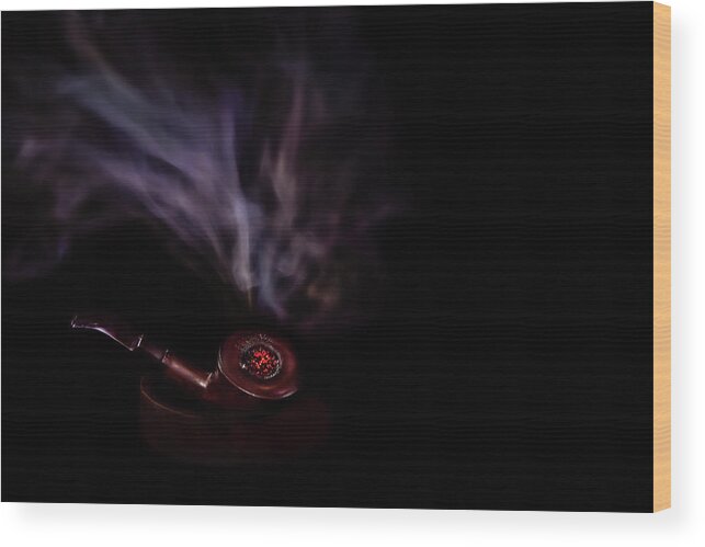 Aroma Wood Print featuring the photograph A Pipe by Bill Chizek