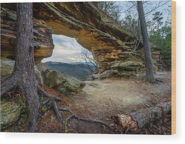 Double Arch Wood Print featuring the photograph A Portal Through Time by Michael Scott
