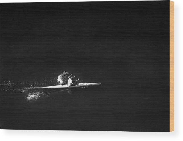 Man Wood Print featuring the photograph A Speedway On Black by Jaco Marx