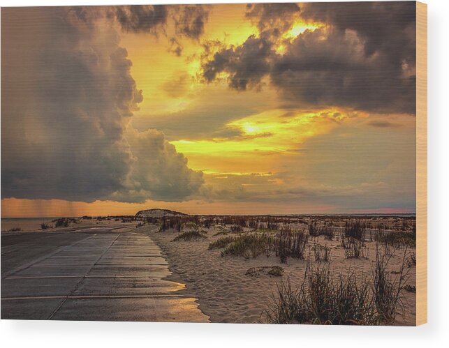 Storm Wood Print featuring the photograph A storm aglow by Mike Whalen