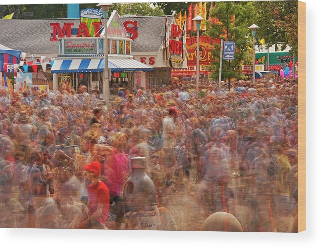 Crowd Wood Print featuring the photograph A Tusamni Of People Pack The Grounds At by Layne Kennedy