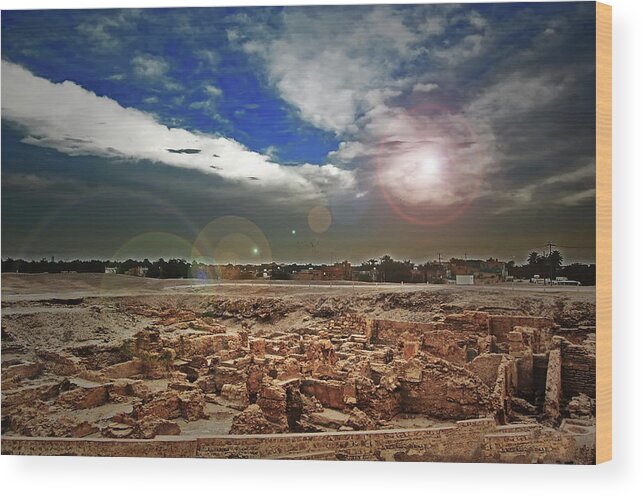 Built Structure Wood Print featuring the photograph A View From Bahrain Fort by Copyright© Sniperamatz / Raffy Jaravata Dulay Image