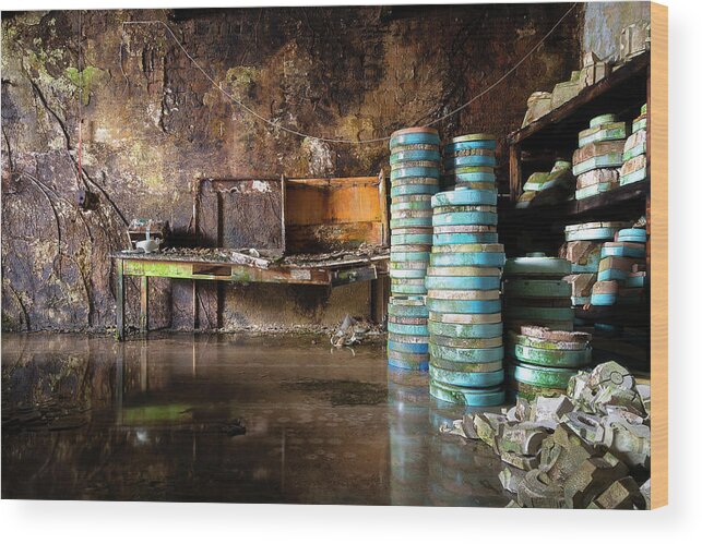 Urban Wood Print featuring the photograph Abandoned Pottery Factory by Roman Robroek