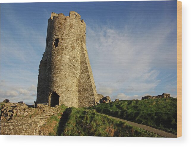 Wales Wood Print featuring the photograph ABERYSTWYTH. The Castle Gatehouse. by Lachlan Main