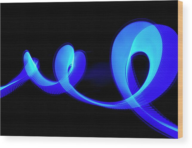 Internet Wood Print featuring the photograph Abstract Colored Light Trails With by John Rensten