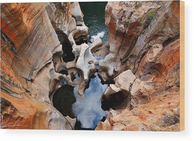 Scenics Wood Print featuring the photograph Aerial View Of Bourkes Luck Potholes At by Freder