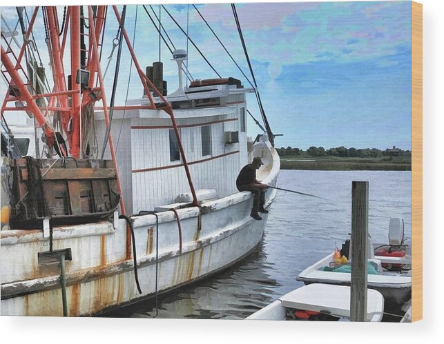 Fishing Wood Print featuring the photograph Afternoon Fishing by Don Margulis