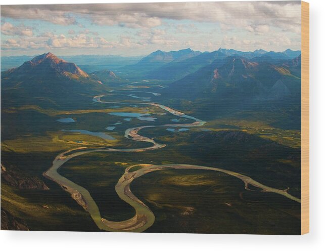 Tranquility Wood Print featuring the photograph Alaska - Alatna River - Summer 2010 by © Lostin4tune - Cedrik Strahm - Switzerland