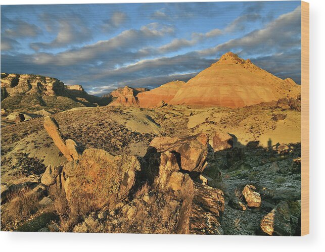 Ruby Mountain Wood Print featuring the photograph Amazing Clouds over Ruby Mountain and Colorado National Monument by Ray Mathis