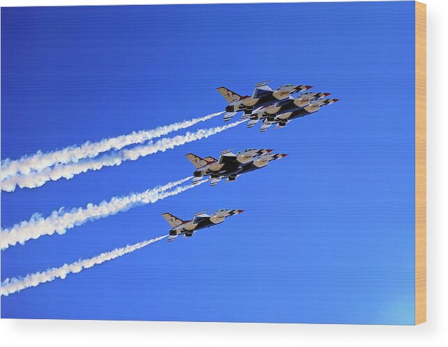 Thunderbirds Wood Print featuring the photograph Ambassadors in Blue - Thunderbirds - Air Force by Jason Politte