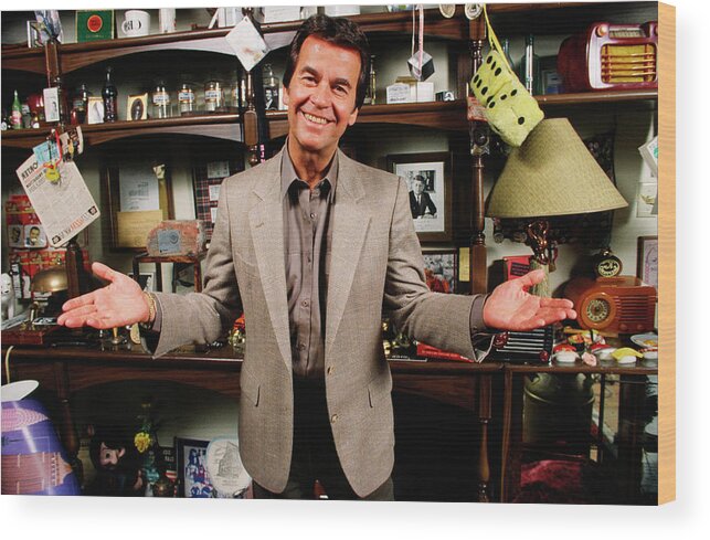 Event Wood Print featuring the photograph American Bandstands Dick Clark Portrait by George Rose