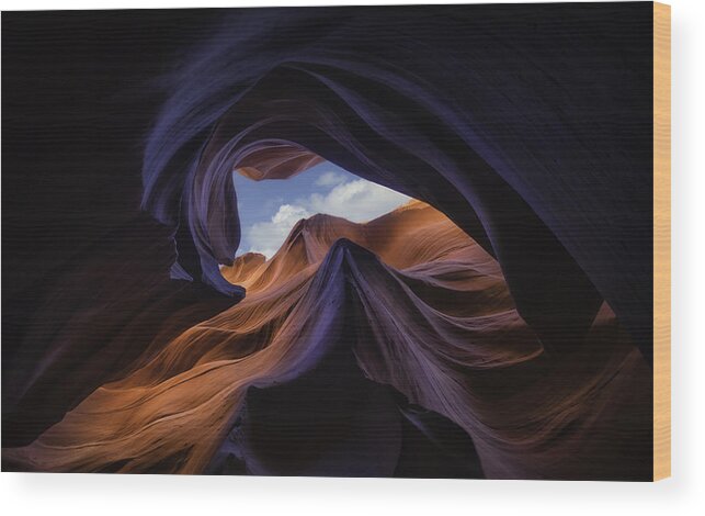 Antelope Canyon Wood Print featuring the photograph Antelope Canyon by Michael Zheng