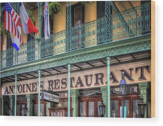 New Orleans Wood Print featuring the photograph Antoine's by Susan Rissi Tregoning