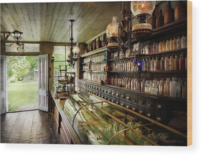 Pharmacist Wood Print featuring the photograph Apothecary - The compounder by Mike Savad