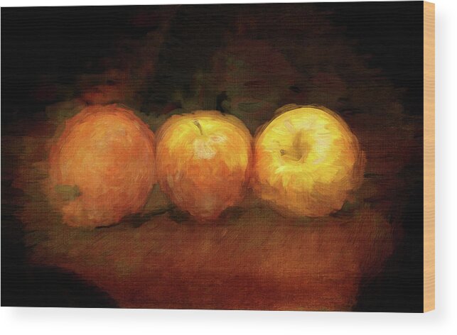 Photography Wood Print featuring the digital art Apple Still Life by Terry Davis