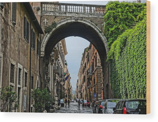 Via Wood Print featuring the photograph Arch on Via Giulia by Patricia Caron