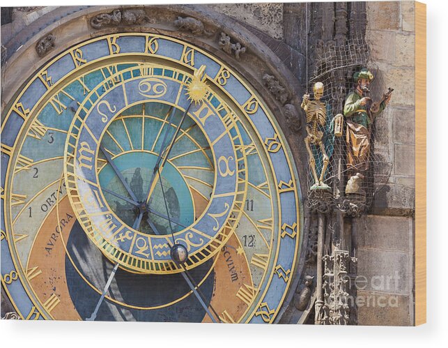 Outdoors Wood Print featuring the photograph Astronomical Clock Of The Old Town Hall by Werner Dieterich
