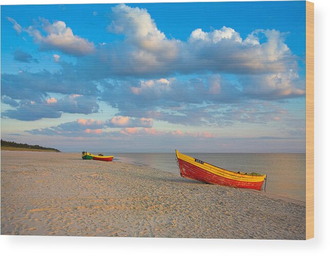 Landscape Wood Print featuring the photograph At The Baltic Sea Near Gdansk, Poland by Jan Wlodarczyk