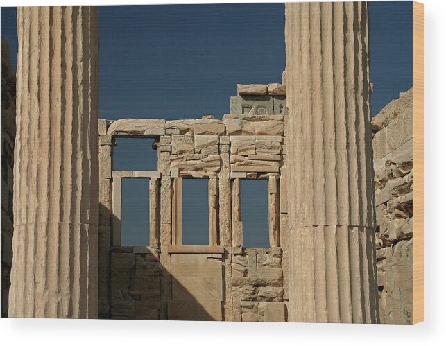 Temple Wood Print featuring the photograph Athens, Greece - Temple of Athena by Richard Krebs