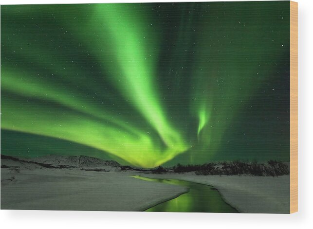 Iceland Wood Print featuring the photograph Aurora Borealis by Bragi Ingibergsson -