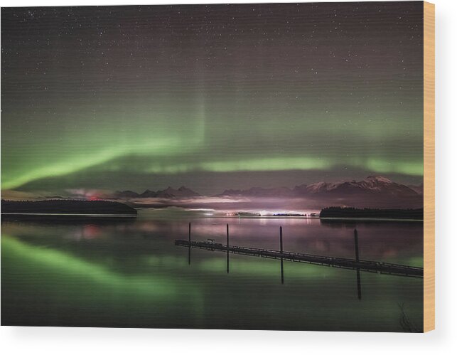 Aurora Wood Print featuring the photograph Aurora From Douglas by David Kirby