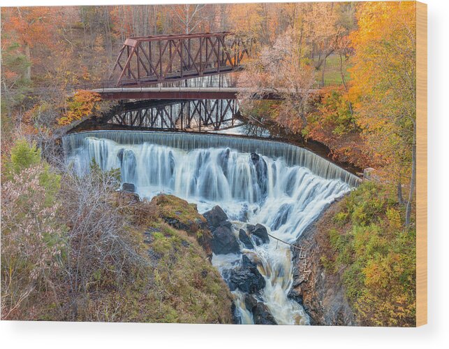Norwich Wood Print featuring the photograph Autumn at Indian Leap by Veterans Aerial Media LLC