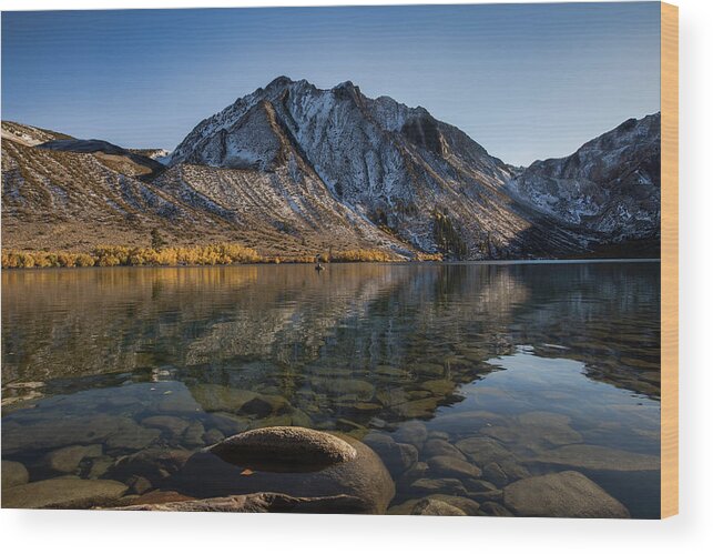 Water Wood Print featuring the photograph Autumn In The Convict Lake by Jenny Qiu