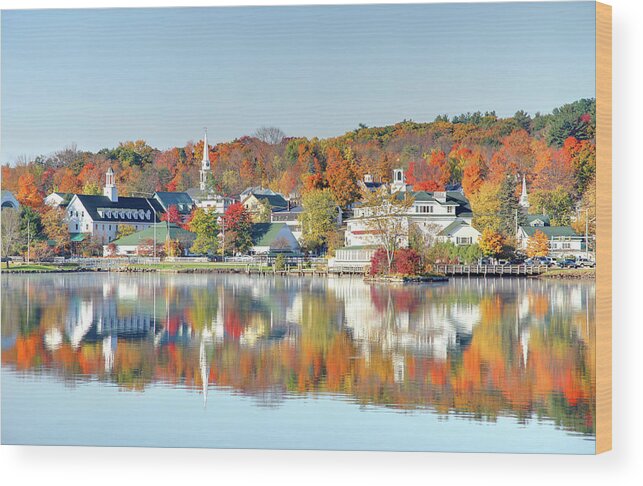 Scenics Wood Print featuring the photograph Autumn On Lake Winnipesaukee by Denistangneyjr