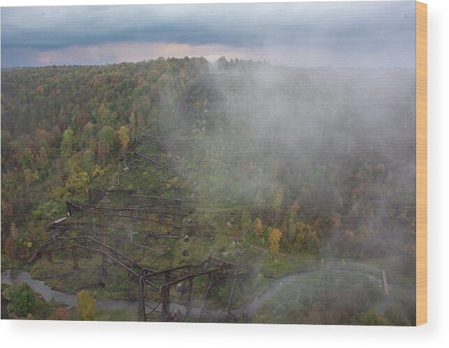 Kinzua Wood Print featuring the photograph Autumn Wreckage by Wade Aiken