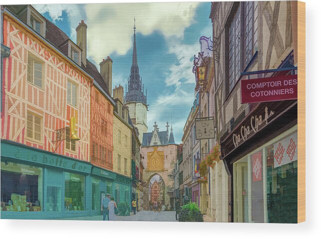 Auxerre Wood Print featuring the photograph Auxerre on a Late Summer Morning by Marcy Wielfaert