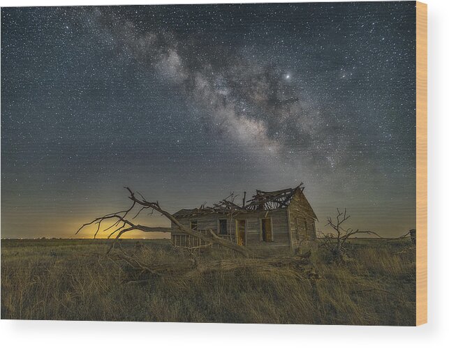 Milky Way Wood Print featuring the photograph Backyard Memories by James Clinich
