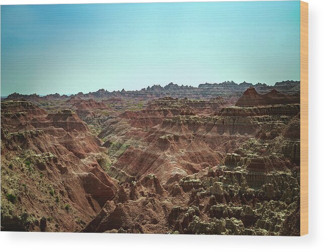 Badlands Wood Print featuring the photograph Badlands Landscape by Nisah Cheatham