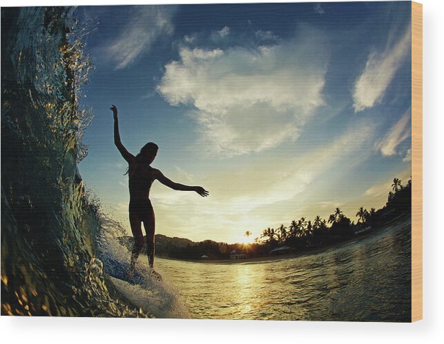 Surfing Wood Print featuring the photograph Balance by Nik West