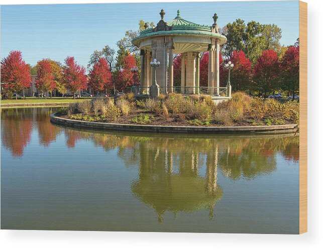 Forest Park Wood Print featuring the photograph Bandstand in Forest Park by Steve Stuller