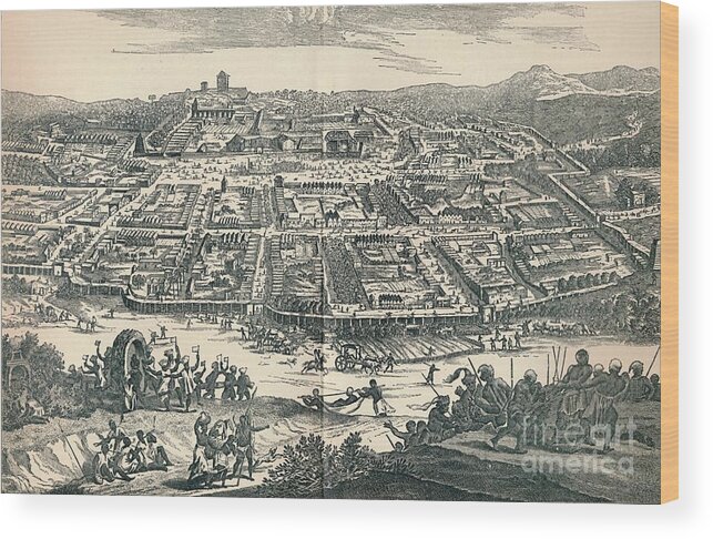 Etching Wood Print featuring the drawing Banza Lovangri, The Capital by Print Collector