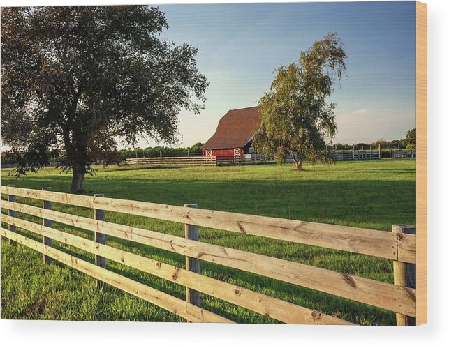 Estock Wood Print featuring the digital art Barn House, North Fork, Long Is, Ny by Laura Zeid