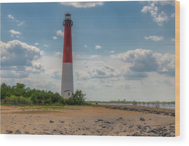 Shore Wood Print featuring the photograph Barnegat Lighthouse by Chad Dikun