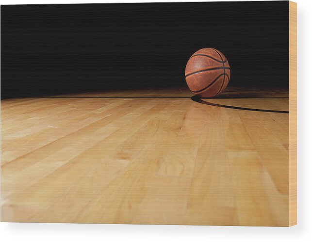 Ball Wood Print featuring the photograph Basketball by Garymilner