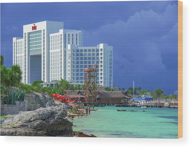 Mexico Wood Print featuring the photograph Beach life in Cancun by Sun Travels