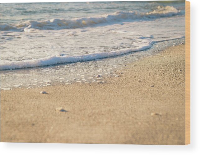 Beach Wood Print featuring the photograph Beach Shorline by Joe Leone