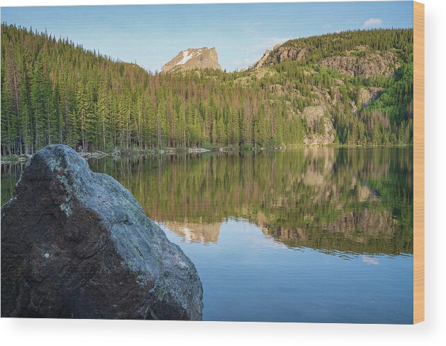 Alpine Wood Print featuring the photograph Bear Lake in Rocky Mountain National PArk by Kyle Lee
