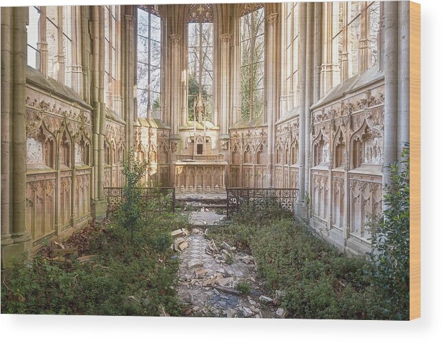 Abandoned Wood Print featuring the photograph Beautiful Abandoned Chapel by Roman Robroek