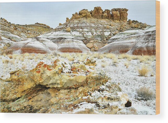 Ruby Mountain Wood Print featuring the photograph Beautiful Colors after Overnight Snow by Ray Mathis