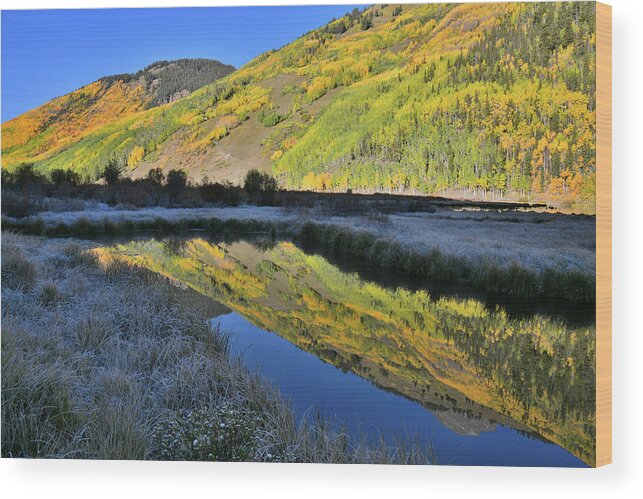 Cclorado Wood Print featuring the photograph Beautiful Mirror Image on Crystal Lake by Ray Mathis