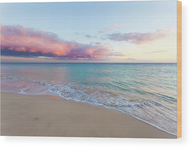 Water's Edge Wood Print featuring the photograph Beautiful Seascape, Beach And Ocean At by Zodebala