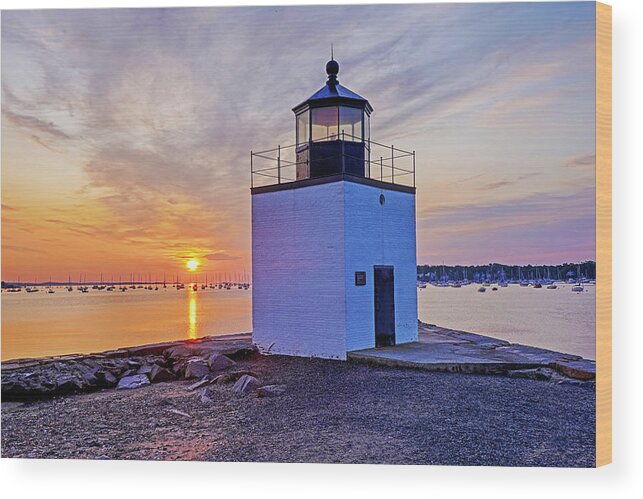 Salem Wood Print featuring the photograph Beautiful sunrise on Derby Wharf Salem MA Derby Light by Toby McGuire