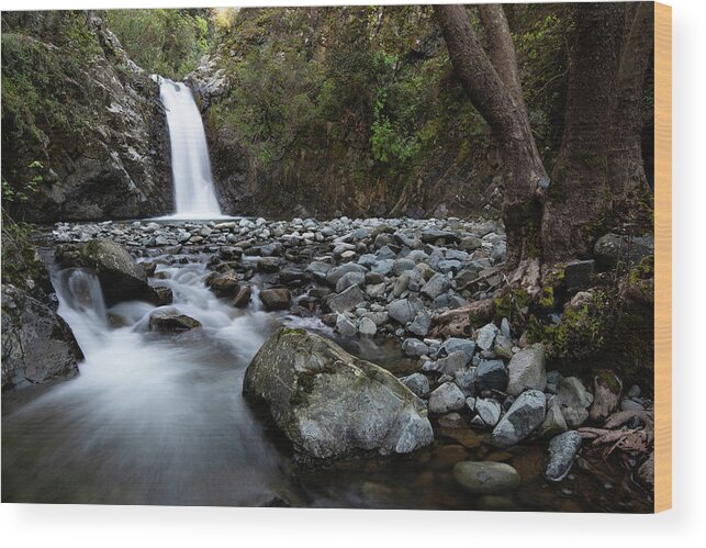 Waterfall Wood Print featuring the photograph Beautiful waterfal, Troodos mountains, Cyprus by Michalakis Ppalis