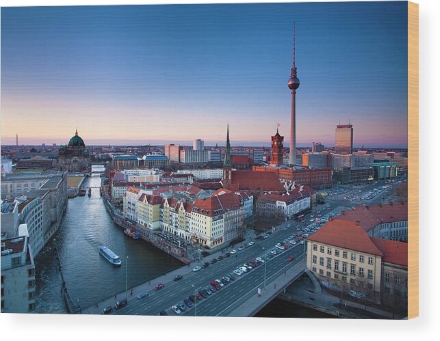 Alexanderplatz Wood Print featuring the photograph Berlin by Schroptschop