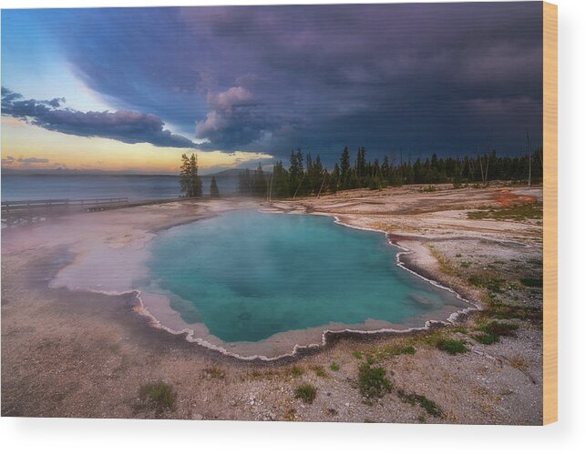 Yellowstone Wood Print featuring the photograph Black Pool Storm by Darren White