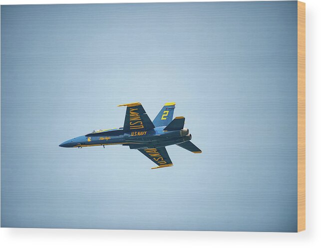 Blue Angels Wood Print featuring the photograph Blue Angel Solo by Mark Duehmig